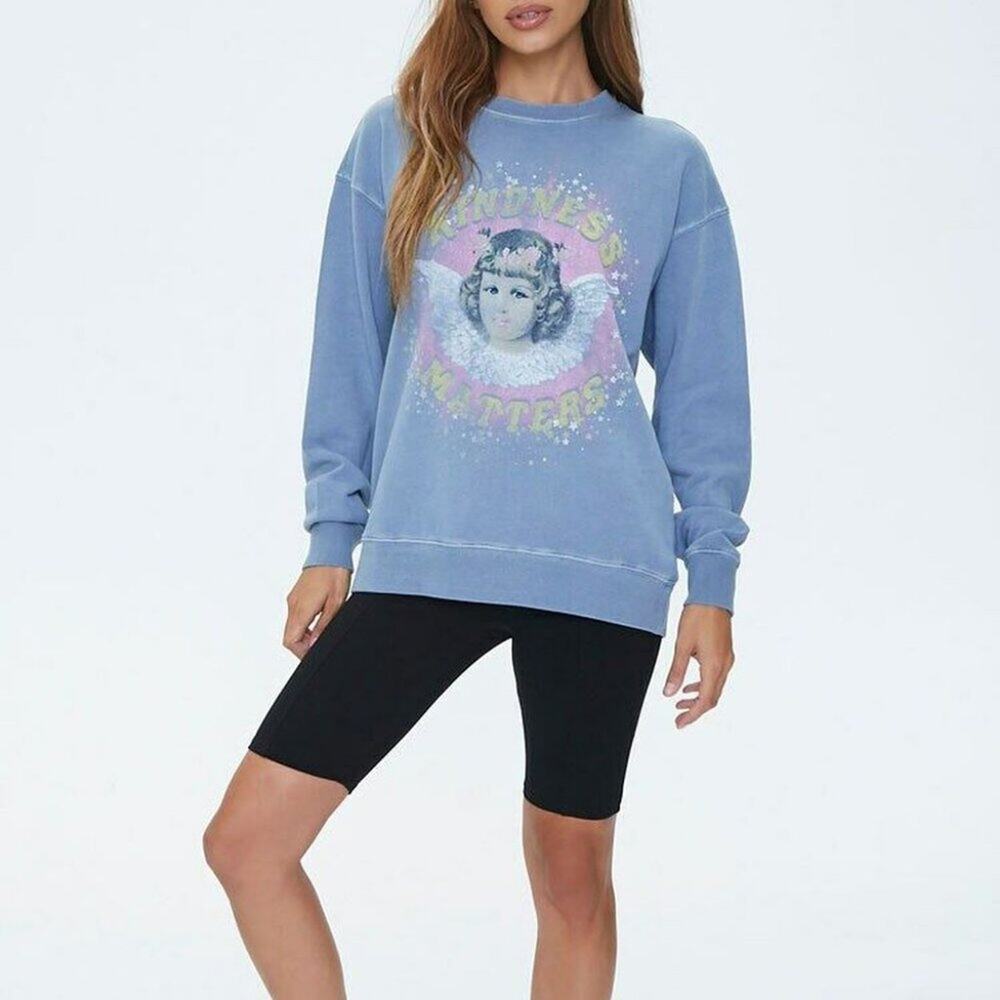 Forever 21 Kindness Graphic French Terry Sweatshirt Women's Size Medium